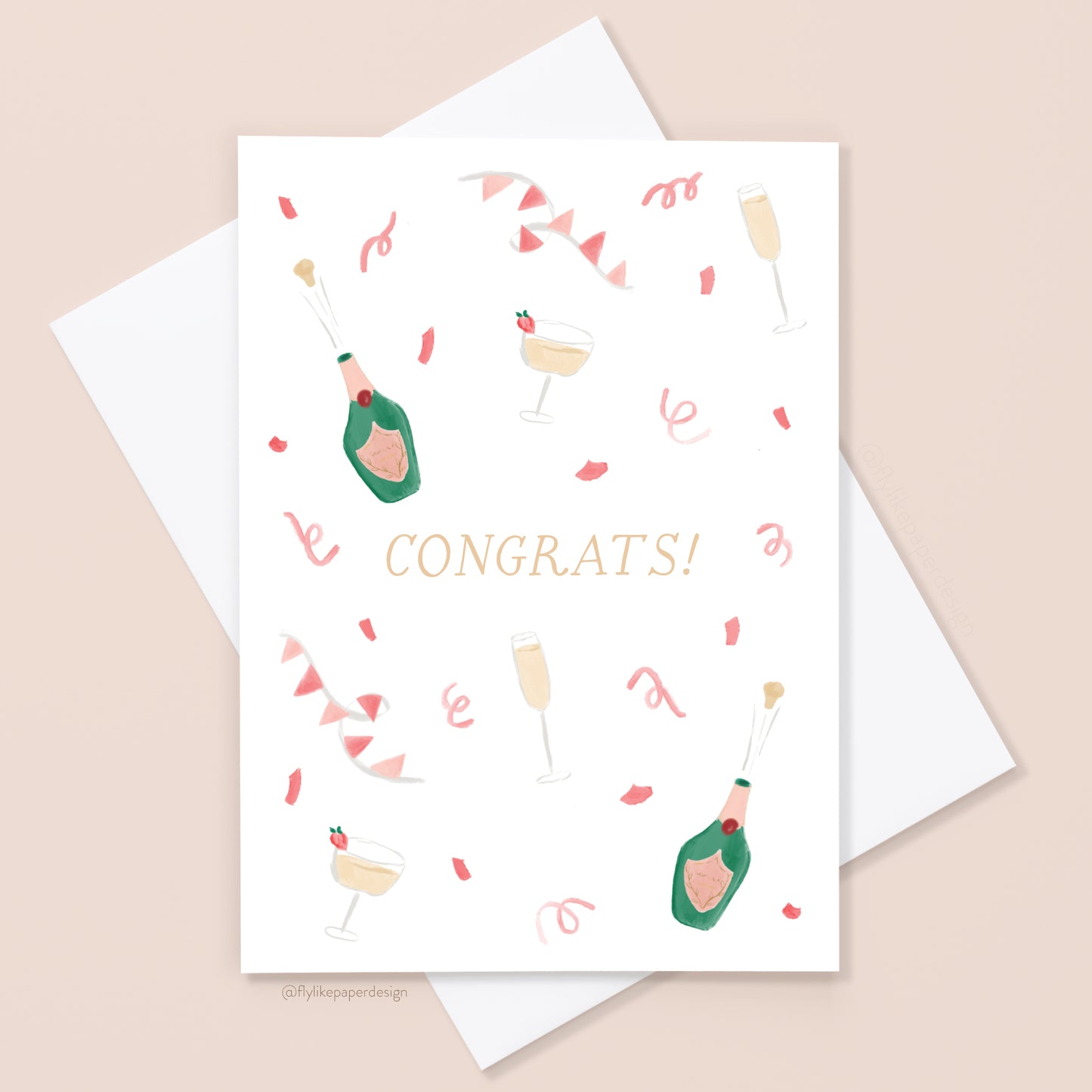 Champagne Confetti Congratulations Card