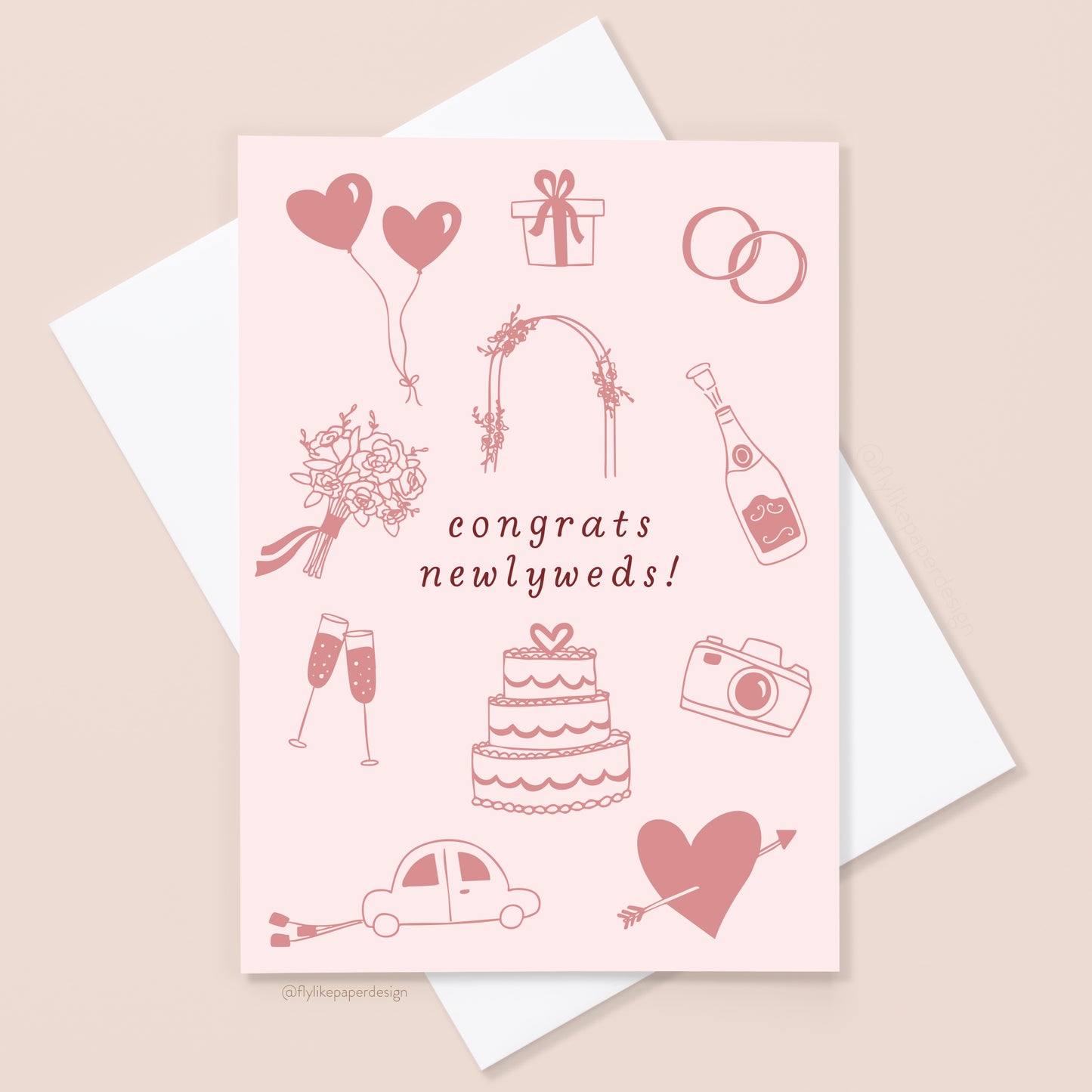 Congrats Newlyweds Wedding Icons Card