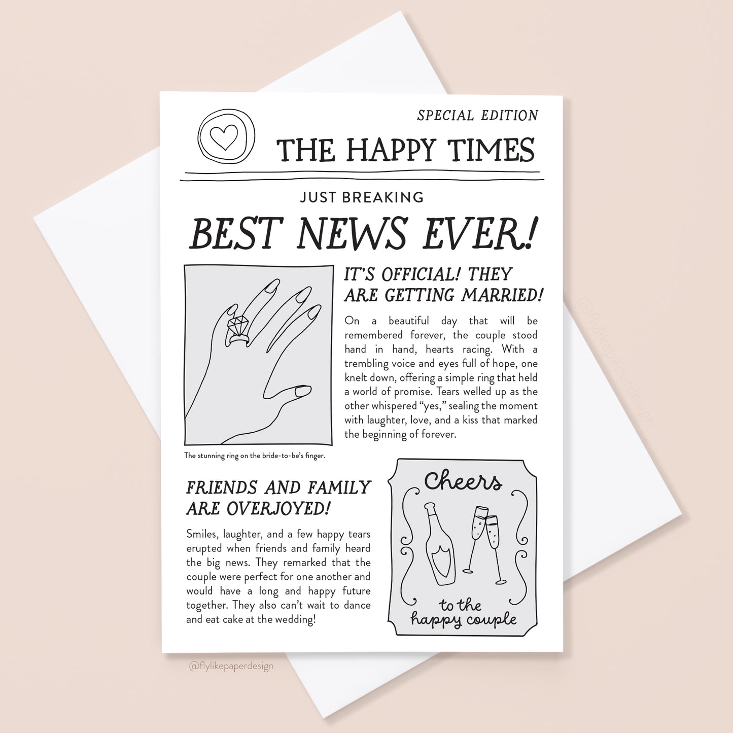 Newspaper Engagement Card