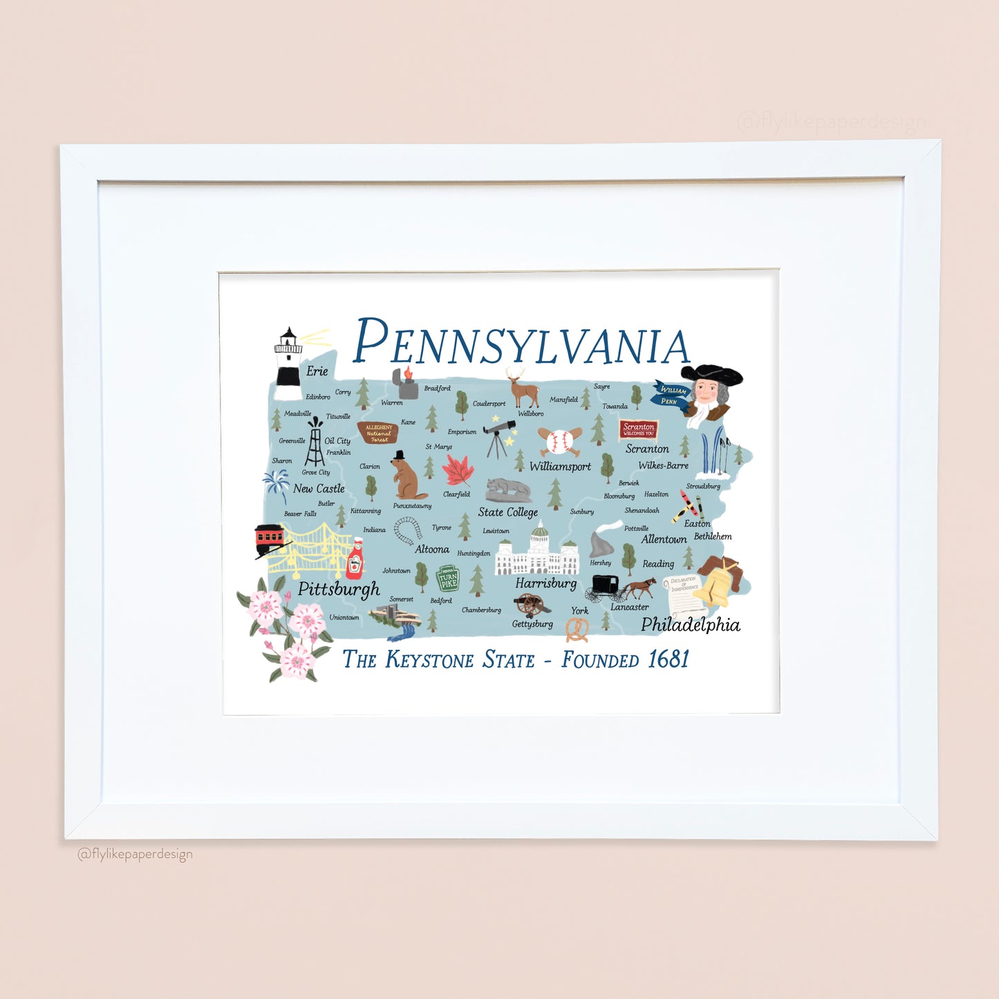 Pennsylvania Map Print