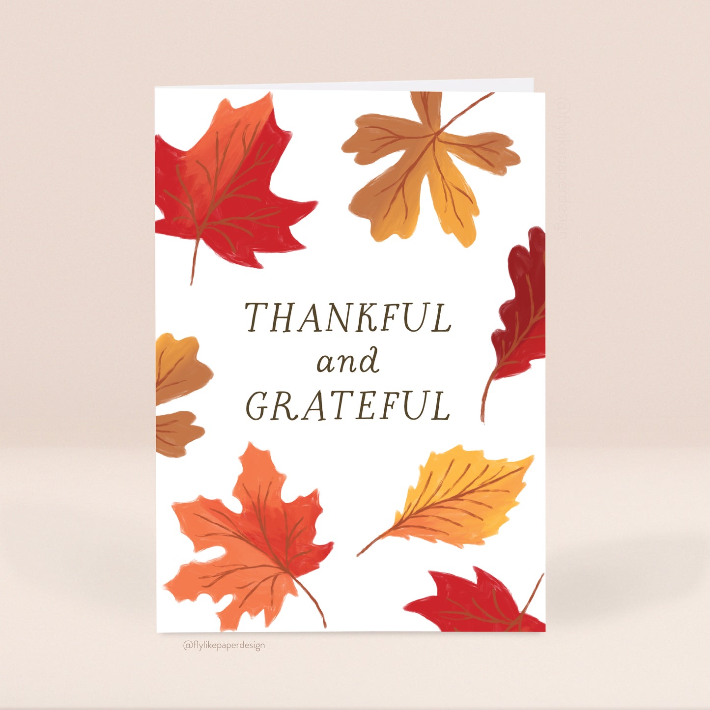 Thankful & Grateful Fall Thanksgiving Card
