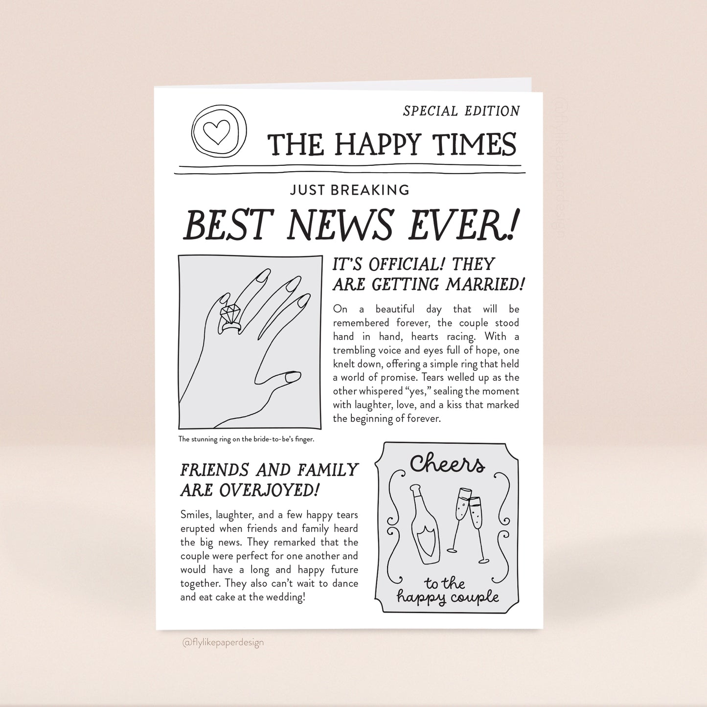 Newspaper Engagement Card