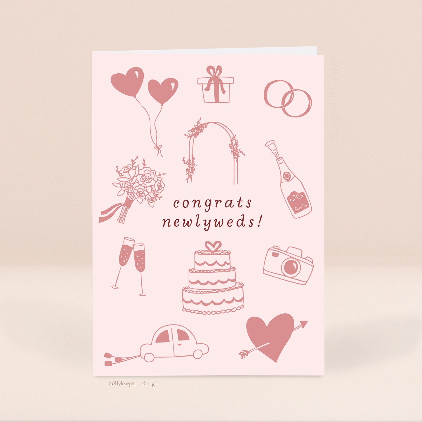 Congrats Newlyweds Wedding Icons Card