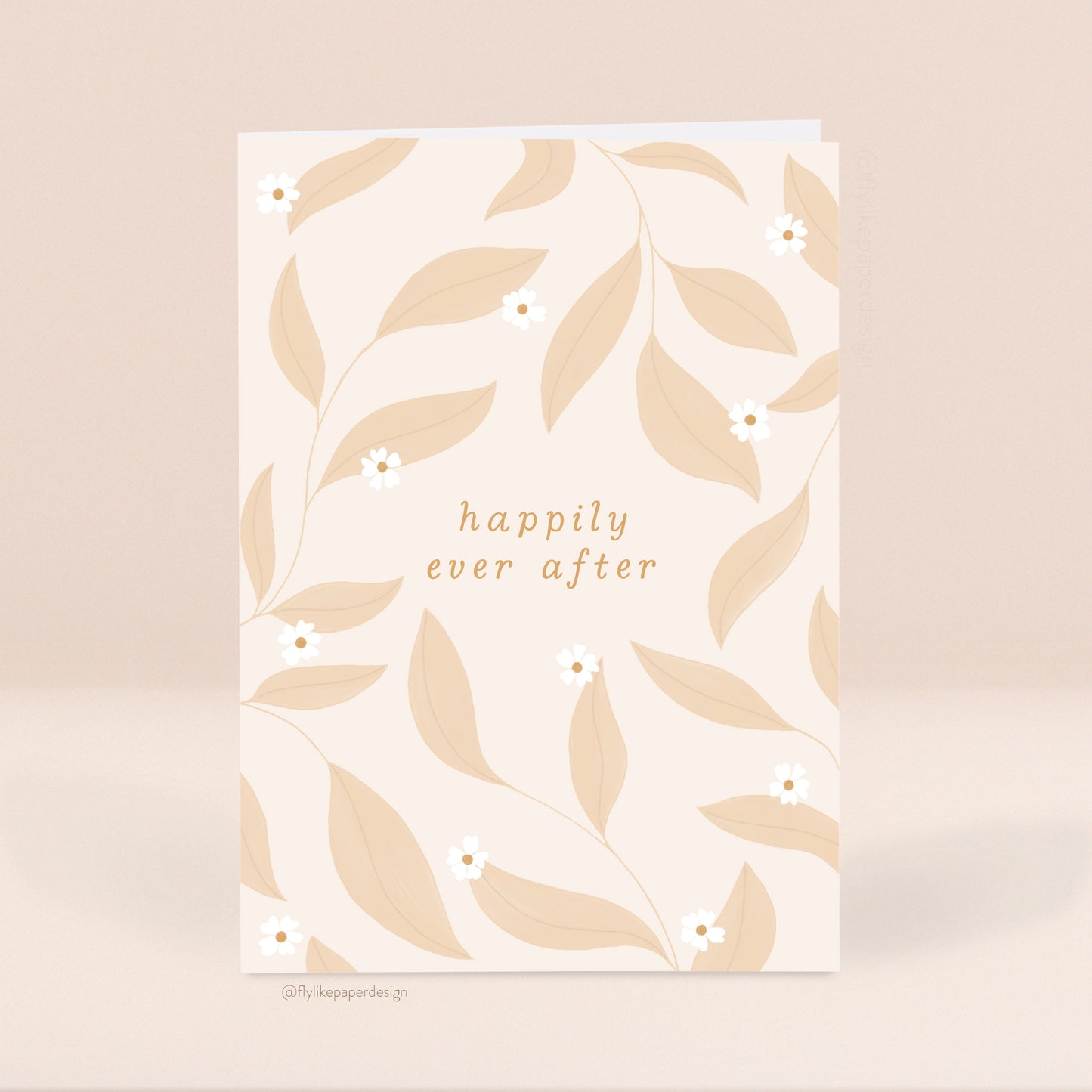 Happily Ever After Leaves Wedding Card