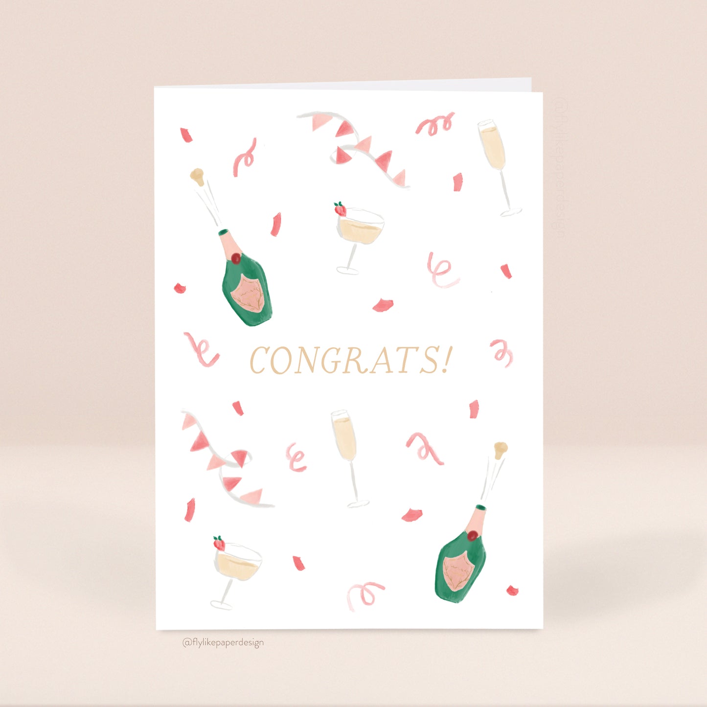 Champagne Confetti Congratulations Card