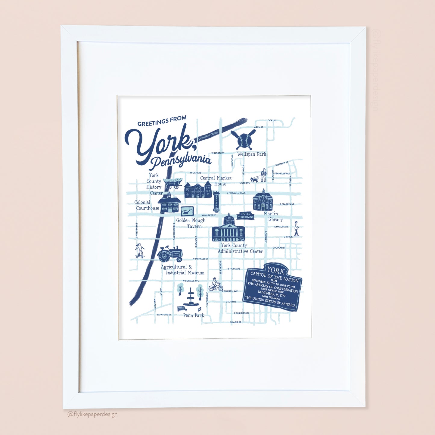 York Street Map Print