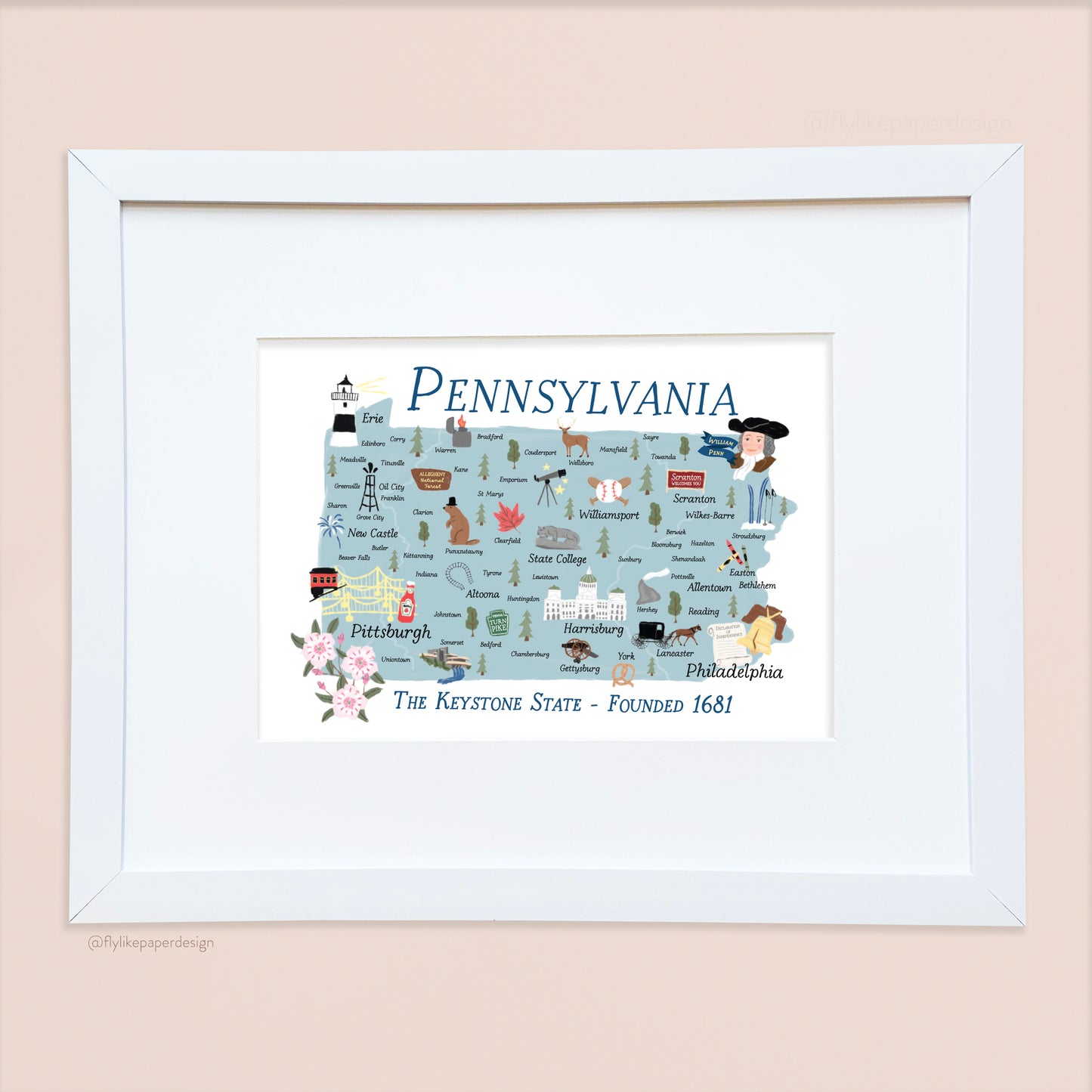 Pennsylvania Map Print