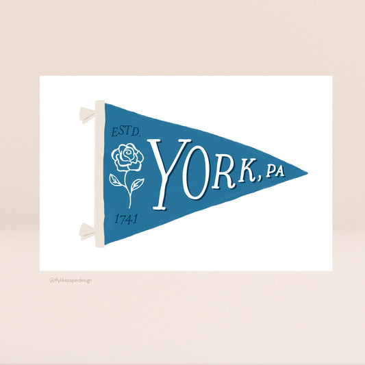 York Pennant Postcard