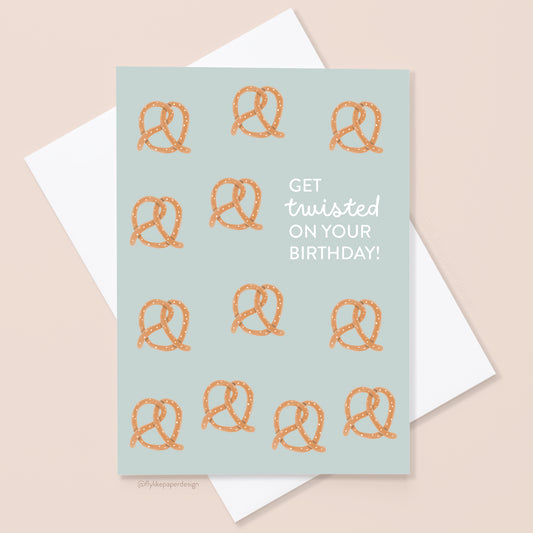 Pretzel Birthday Card