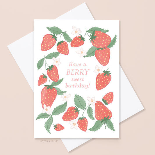 Sweet Strawberry Birthday Card