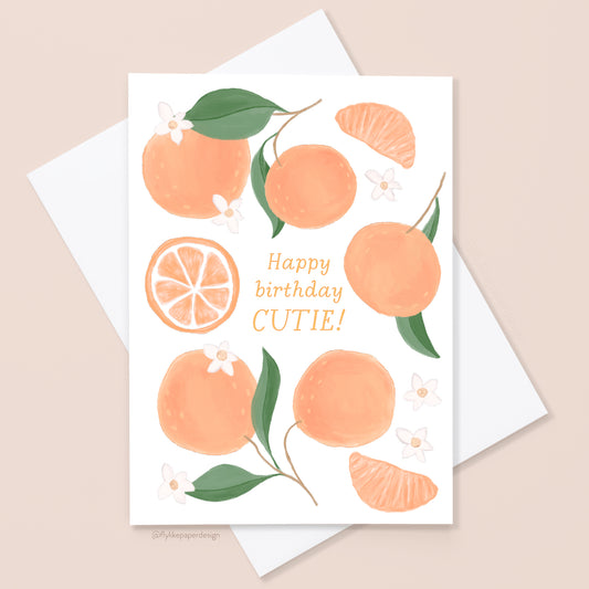 Orange Cutie Birthday Card