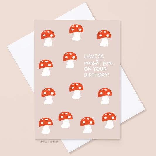 Mini Mushroom Birthday Card