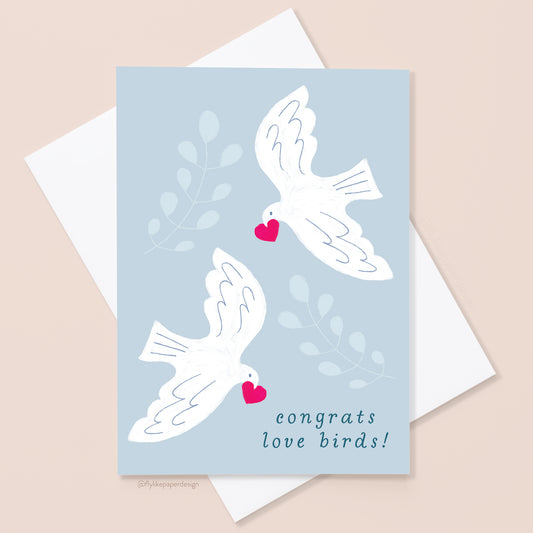 Lovebirds Wedding Card