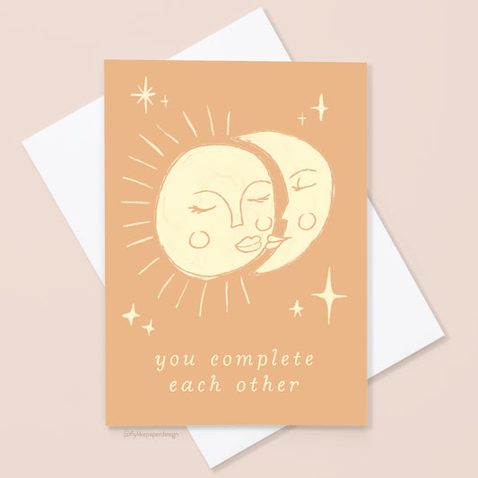 Sun and Moon Wedding Card