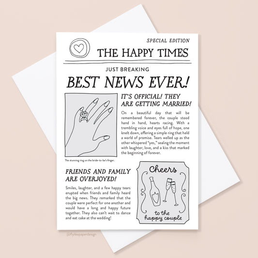 Newspaper Engagement Card