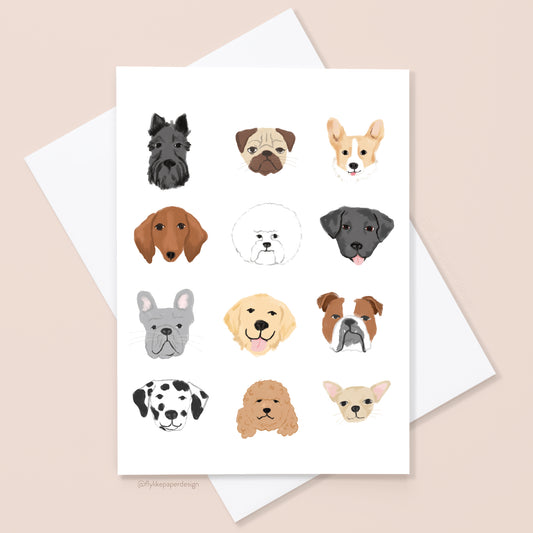 Dog Faces Card