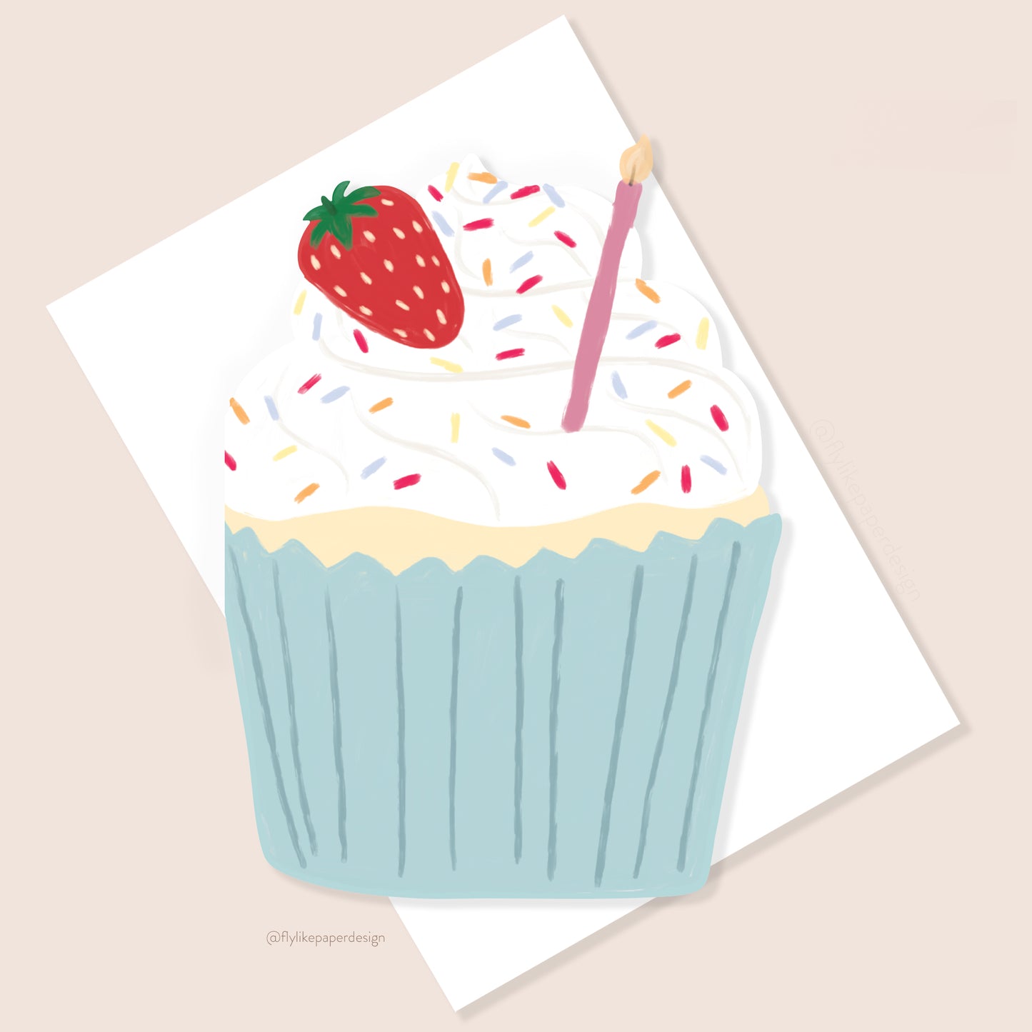 Cupcake Die Cut Birthday Card