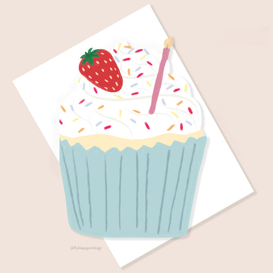 Cupcake Die Cut Birthday Card