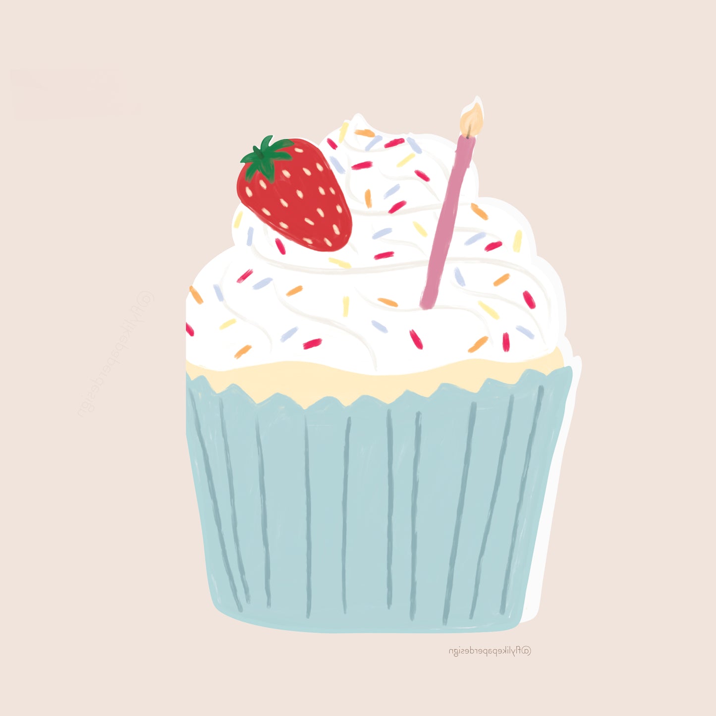 Cupcake Die Cut Birthday Card