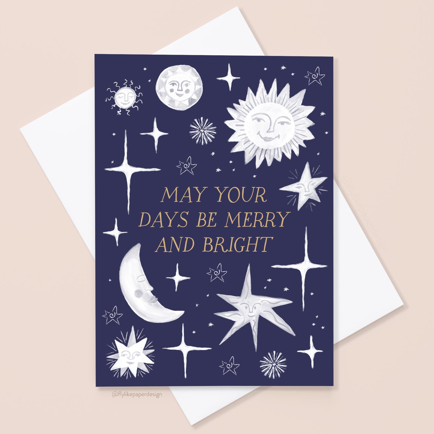 Merry & Bright Stars Christmas Card