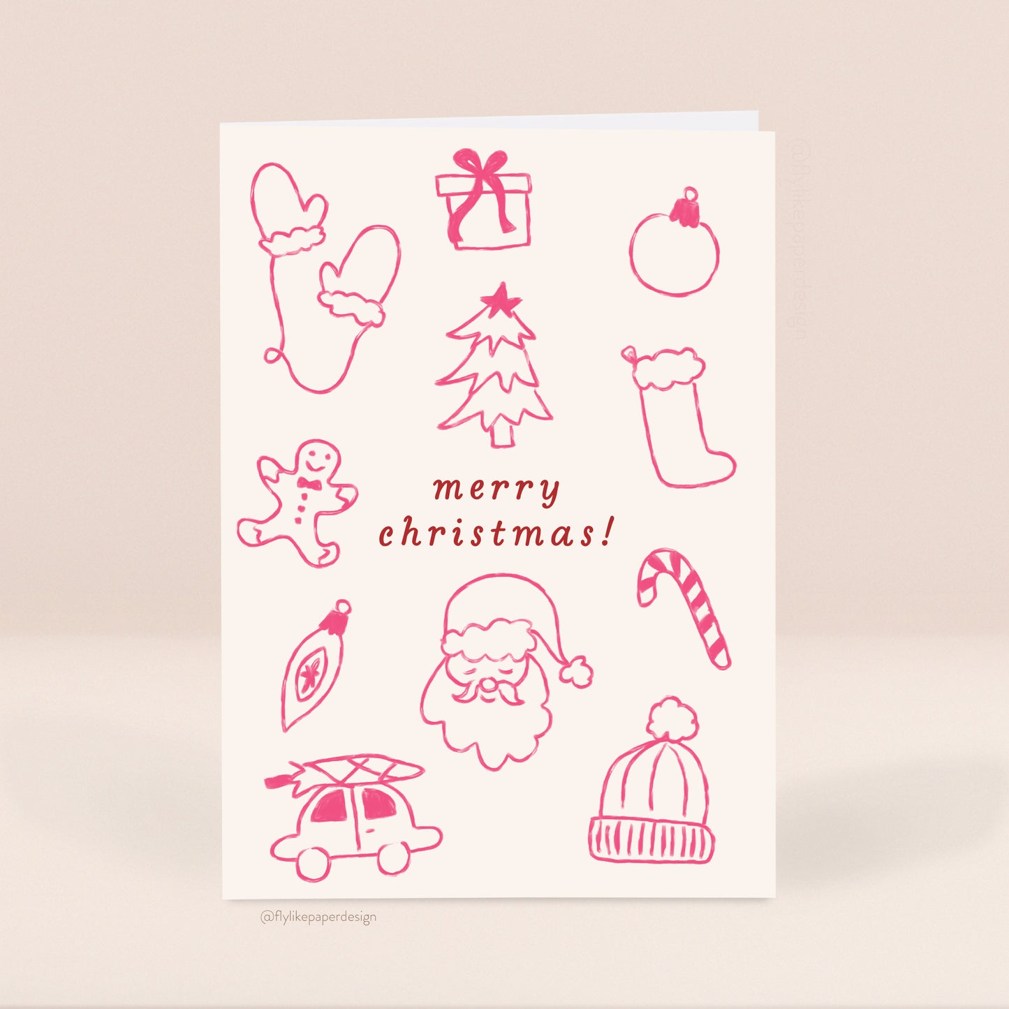 Christmas Doodle 5 Card Set