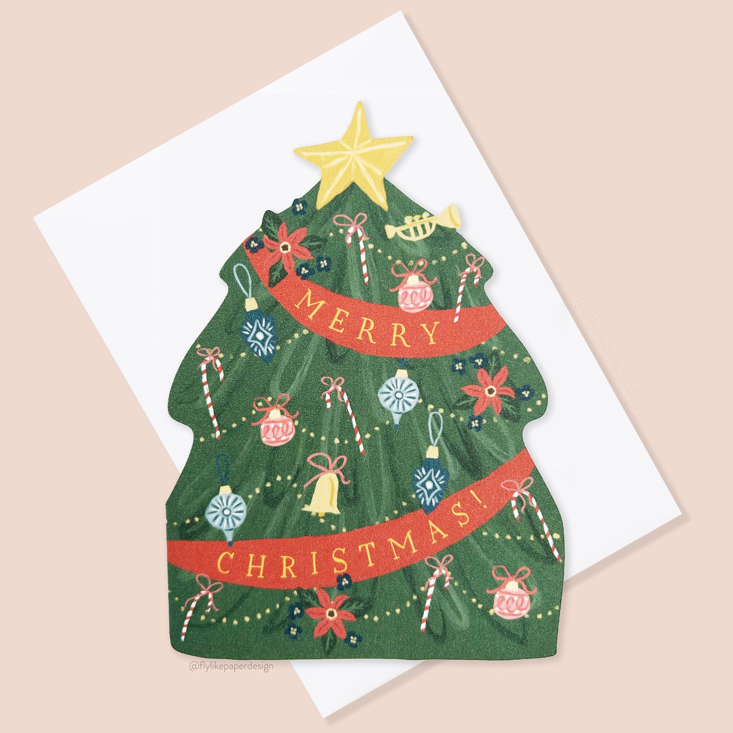 Christmas Tree Die Cut Card