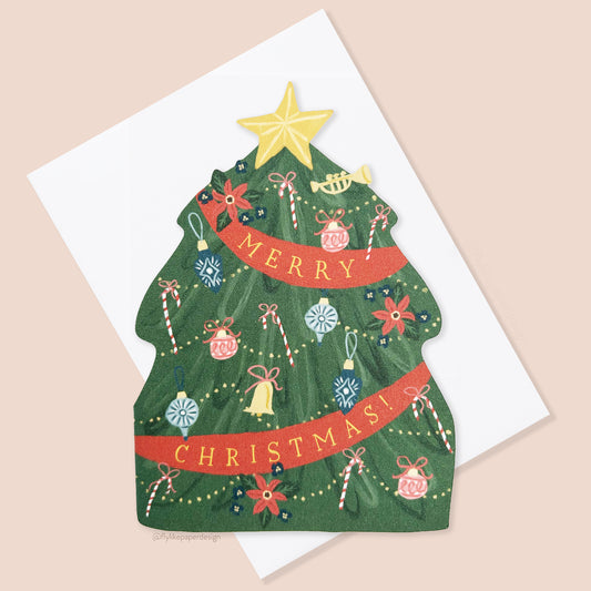 Christmas Tree Die Cut Card