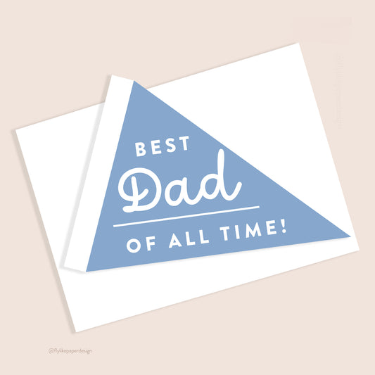Best Dad Pennant Die Cut Father's Day Card