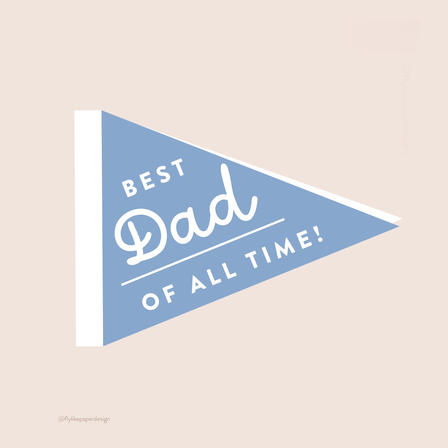 Best Dad Pennant Die Cut Father's Day Card