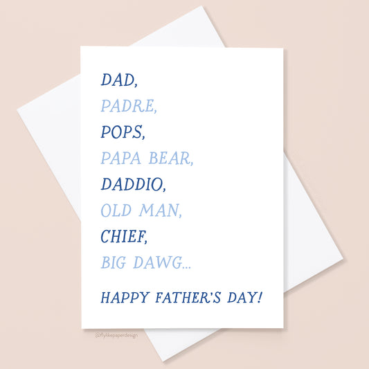 Words for Dad Father's Day Card