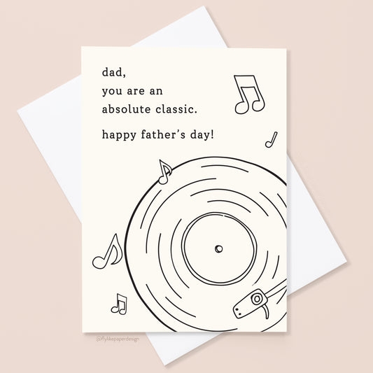 Classic Record Dad Father's Day Card