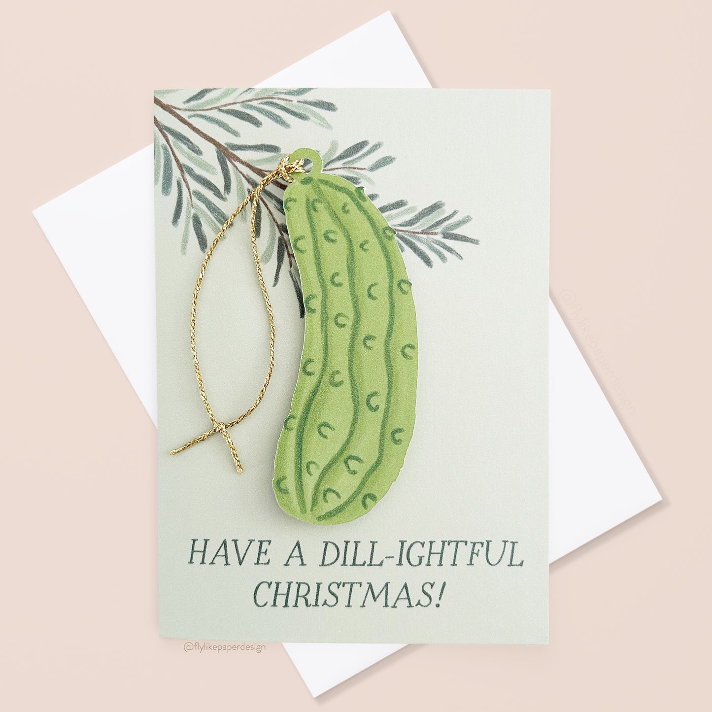 Pickle Ornament 3D Christmas Card