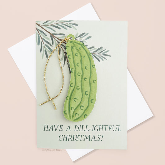 Pickle Ornament 3D Christmas Card