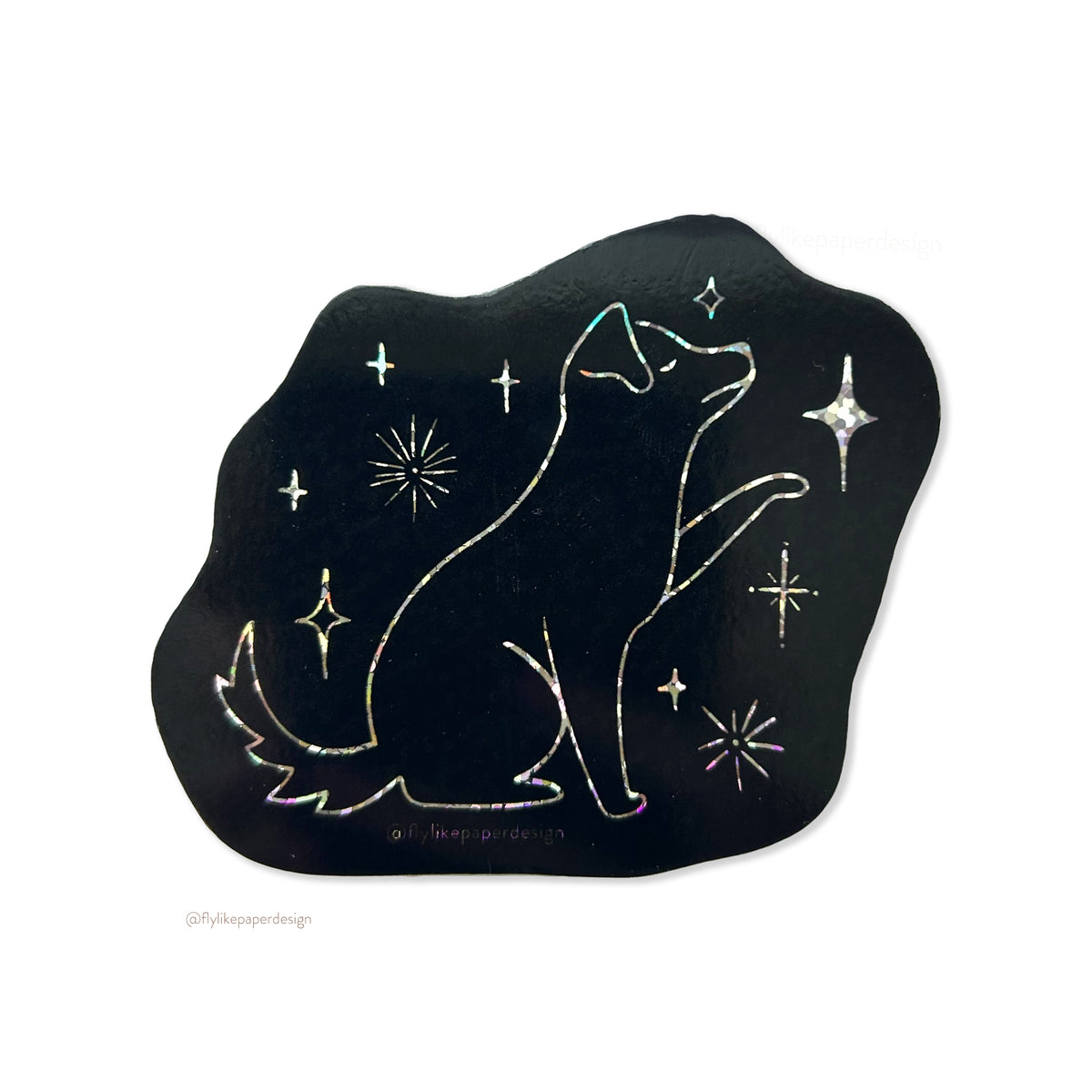 Dog Celestial Stars Glitter Sticker