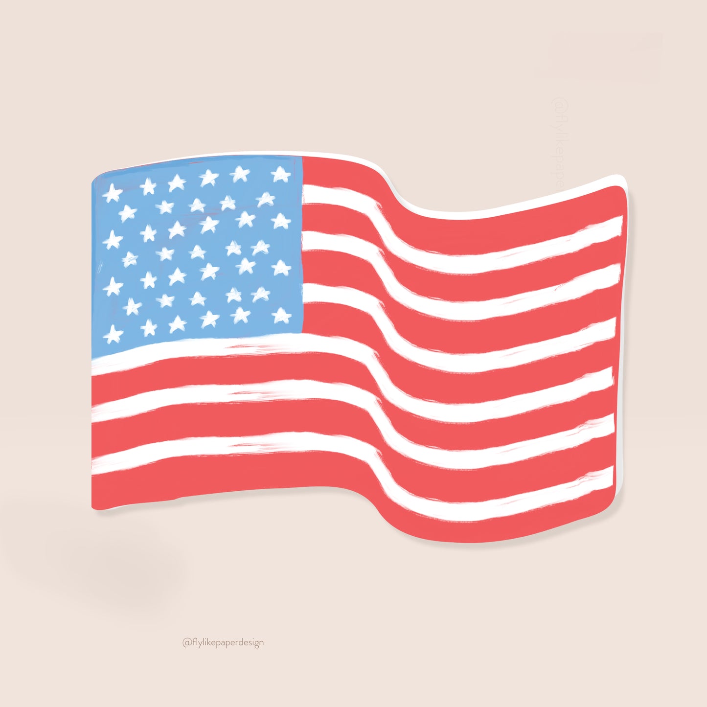 USA America Flag Die Cut Card