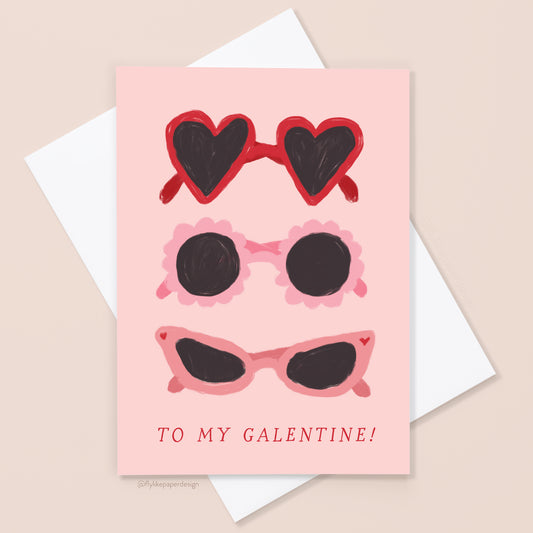 Galentine Heart Sunglasses Card