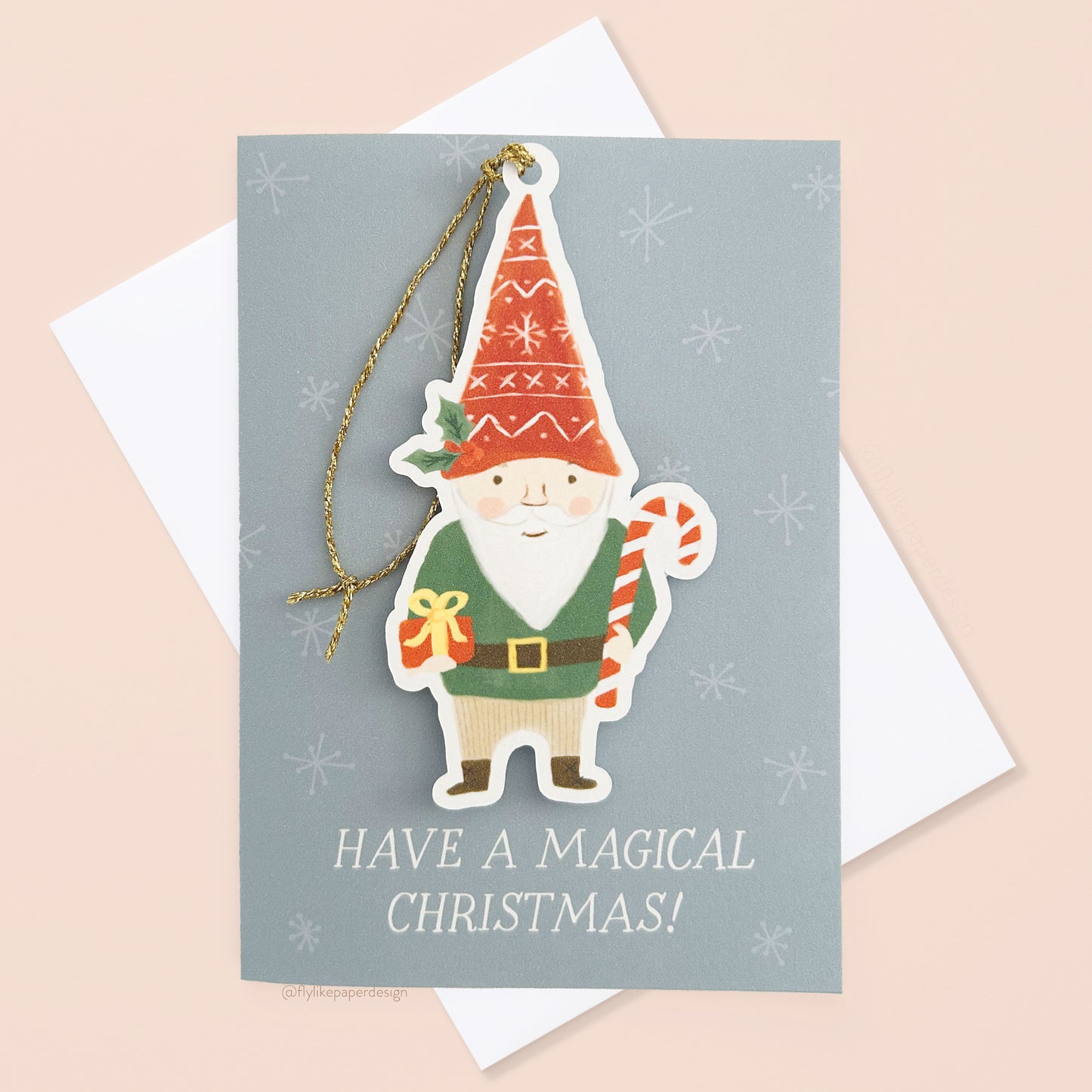 Gnome Ornament 3D Christmas Card