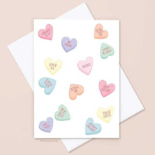 Candy Hearts Valentine Card