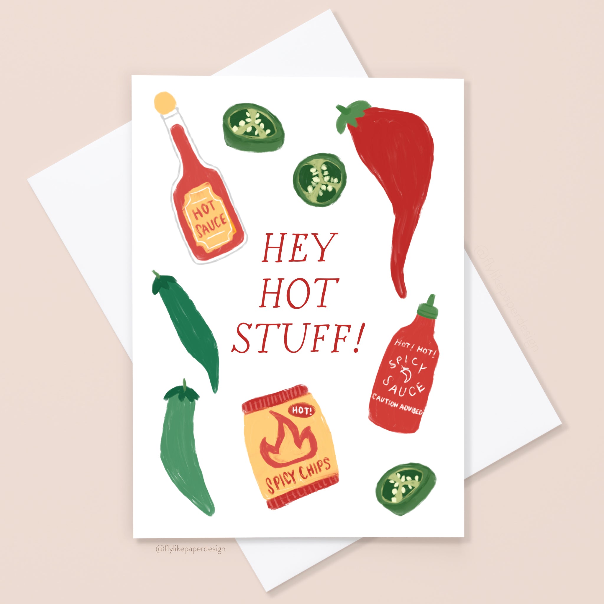 Hey Hot Stuff Card – Fly Like Paper Design Shop