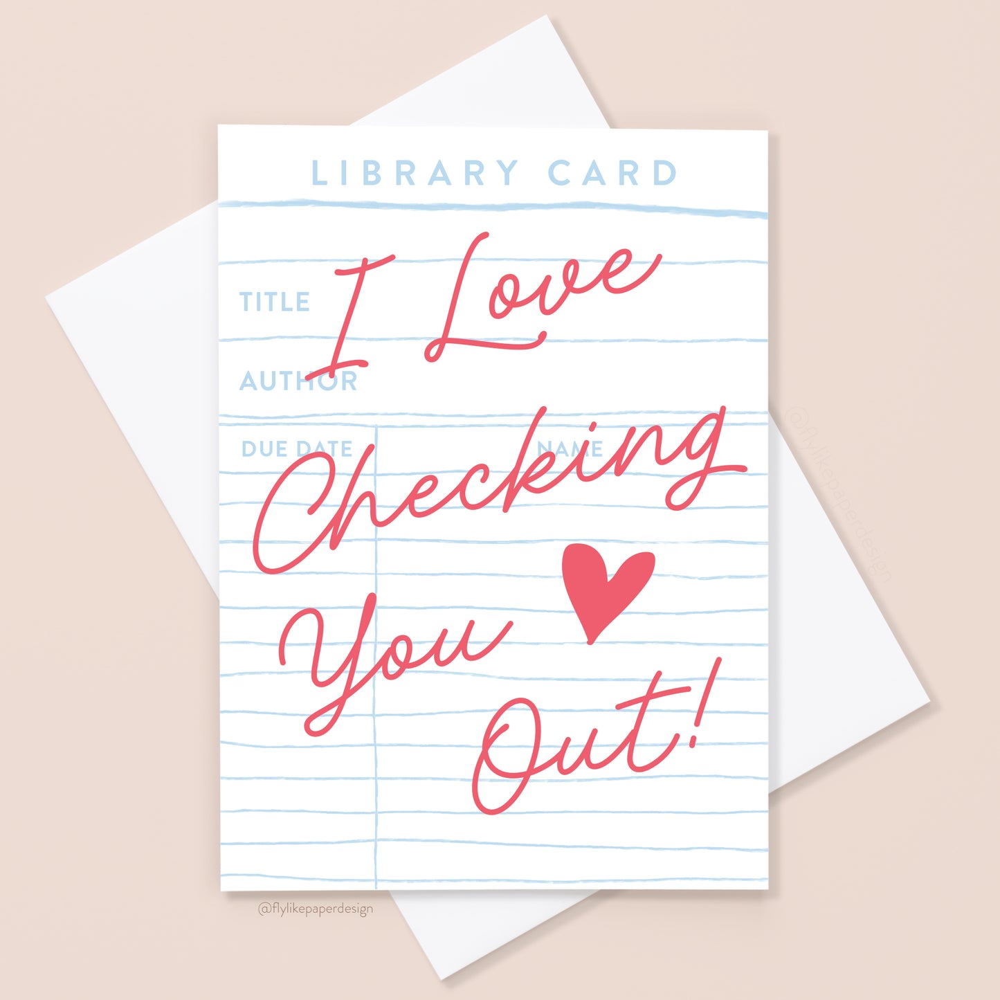 Library Card Valentine Card