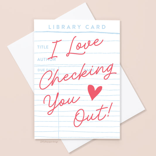 Library Card Valentine Card