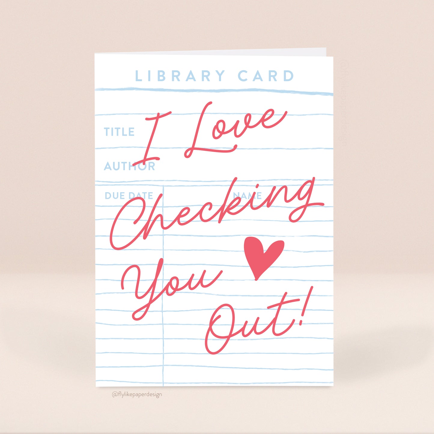 Library Card Valentine Card