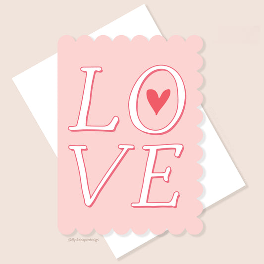 LOVE Die Cut Valentine Card