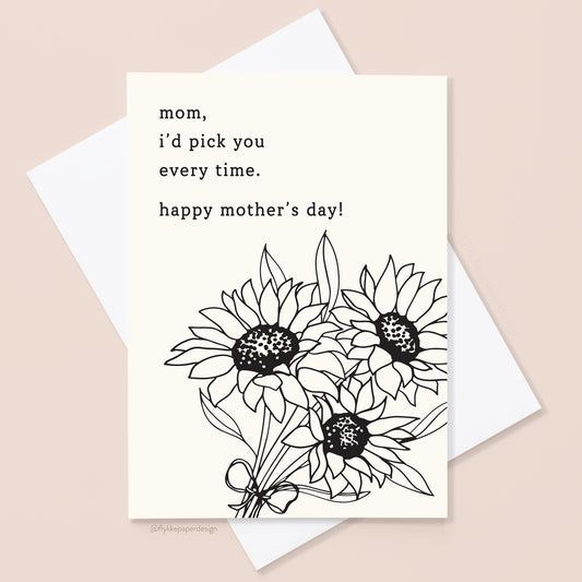 Sunflower Mother's Day Card