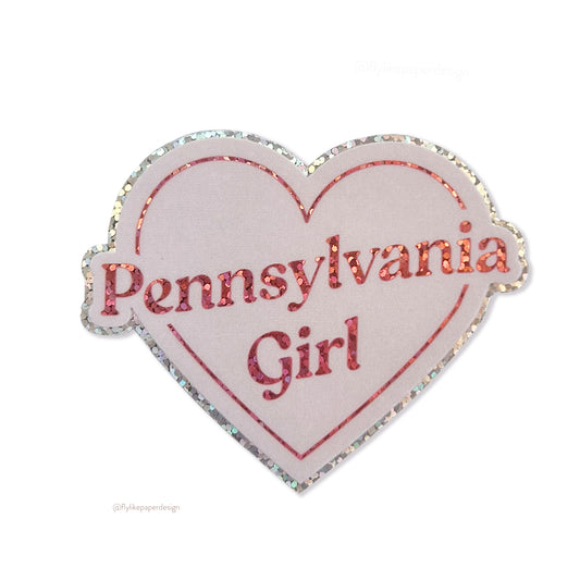 Pennsylvania Girl Glitter Sticker