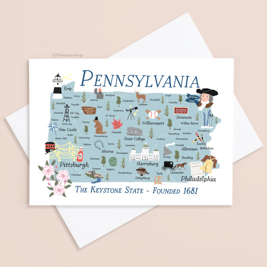 Pennsylvania Map Card