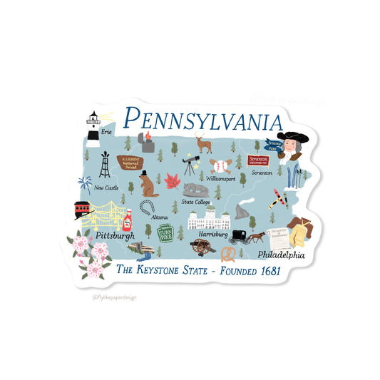 Pennsylvania Map Sticker