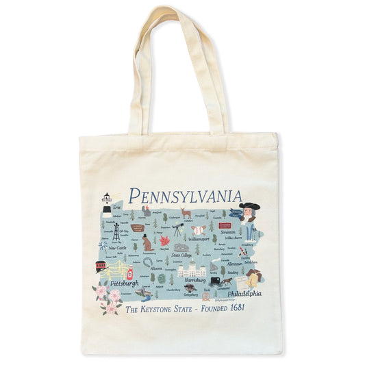 Pennsylvania Map Tote Bag