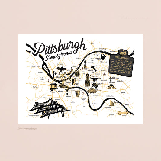 Pittsburgh Map Art Print