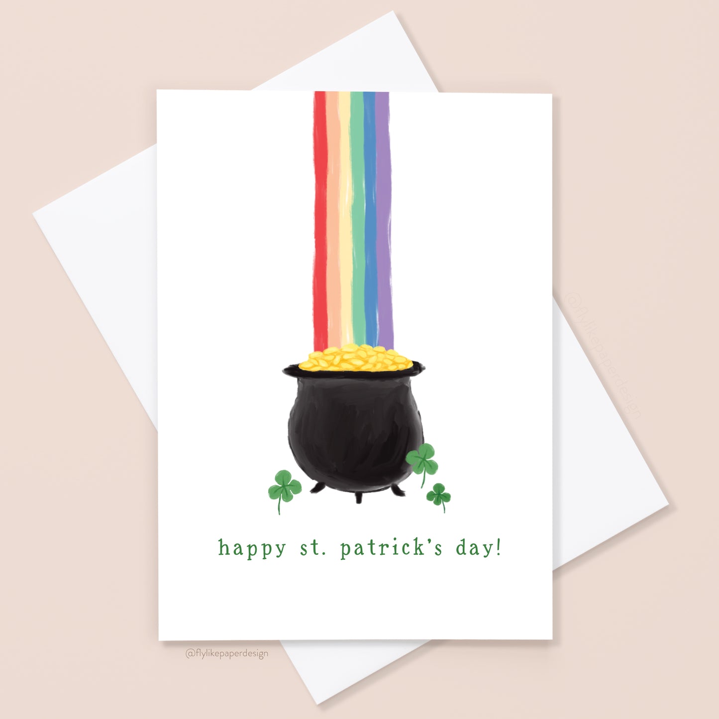 Pot of Gold and Rainbow St. Patrick's Day Card